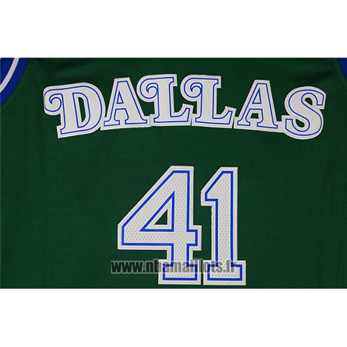 Maillot Dallas Mavericks Dirk Nowitzki No 41 Retro Vert